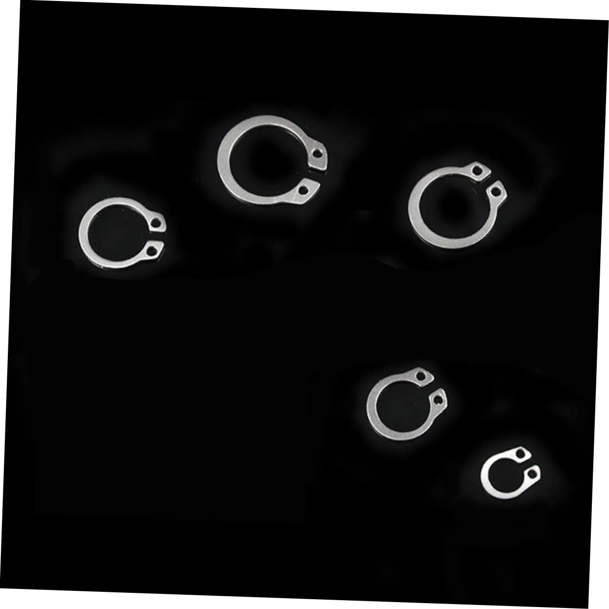 Veemoon 100pcs Stainless Steel Split Washer - C-shaped Axle Ring Retainer Ring Clip