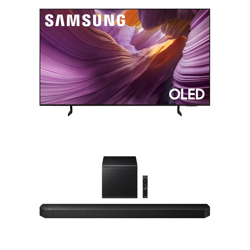 Samsung 77-Inch Class OLED 4K S85F Series, Vision AI Smart TV (2025 Model, 77S85F) + Samsung Q800F 5.1.2ch Q Series Soundbar + Subwoofer, Wireless Dolby Atmos, Q-Symphony,(HW-Q800F, 2025)