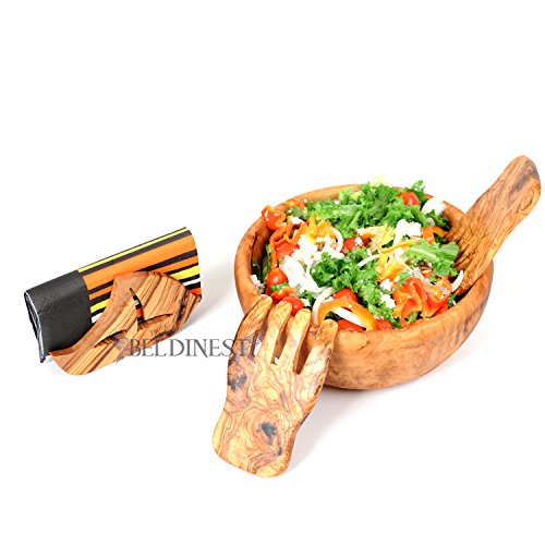 Beldinest Salad Servers Olive Wood Serving Tosser Server Claws Wooden Server Claws Best For Salad Mixing And Serving Pasta, And Fruit, Salad Server Set Of 2 Kitchen Helper #TOP4