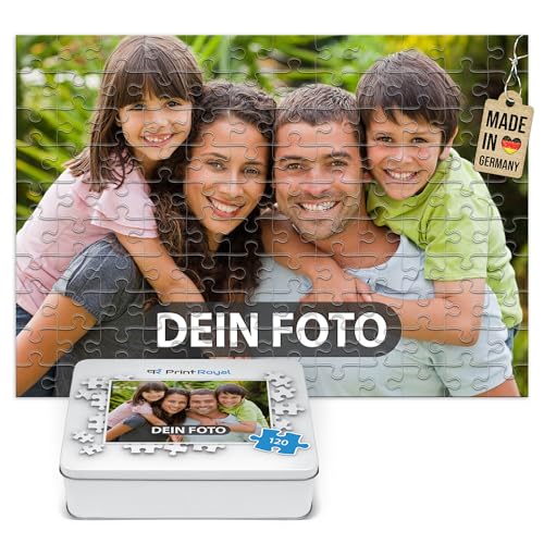 Foto-Puzzle 24-1000 Teile in inkl. hochwertiger Metalldose - mit eigenem Foto Bedrucken - Puzzle selber gestalten - 120 Teile in Metalldose