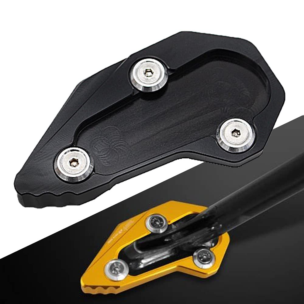 Estensione Stand Laterale Moto CNC in Alluminio Cavalletto Cavalletto Laterale del Piede Estensione Ingrandire Pad Piastra di Supporto per BMW per R1200RS per R1200R 2015-2018 GBPP (Color : Black