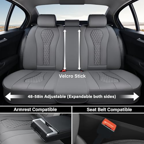 Image of Coverado Car Seat Covers, Rear Car Protectors, Leather Seat Covers, 3-Piece Waterproof Automotive Seat Covers for Back Seats Universal Fit for SUVs & Cars, All-Weather Protection