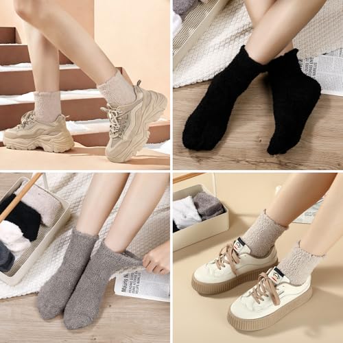 Image of Premillow Fuzzy Socks for Women, Winter Warm & Cozy Fluffy Socks Womens Ultra Soft Sleeping Slipper Sock for Women Gifts