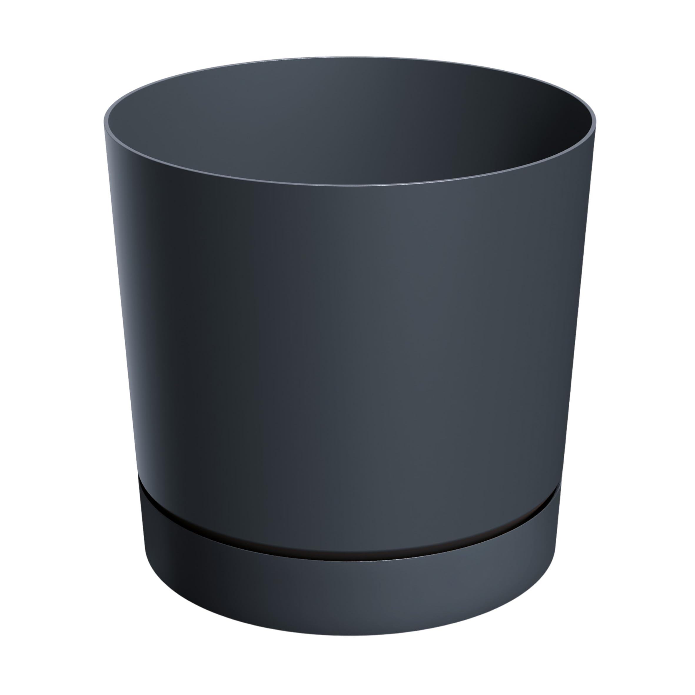 Spetebo XL Kunststoff Pflanzkübel mit Untersetzter rund anthrazit Ø 47 cm | Blumenkübel groß, abnehmbarer Boden, UV-beständig, frostbeständig