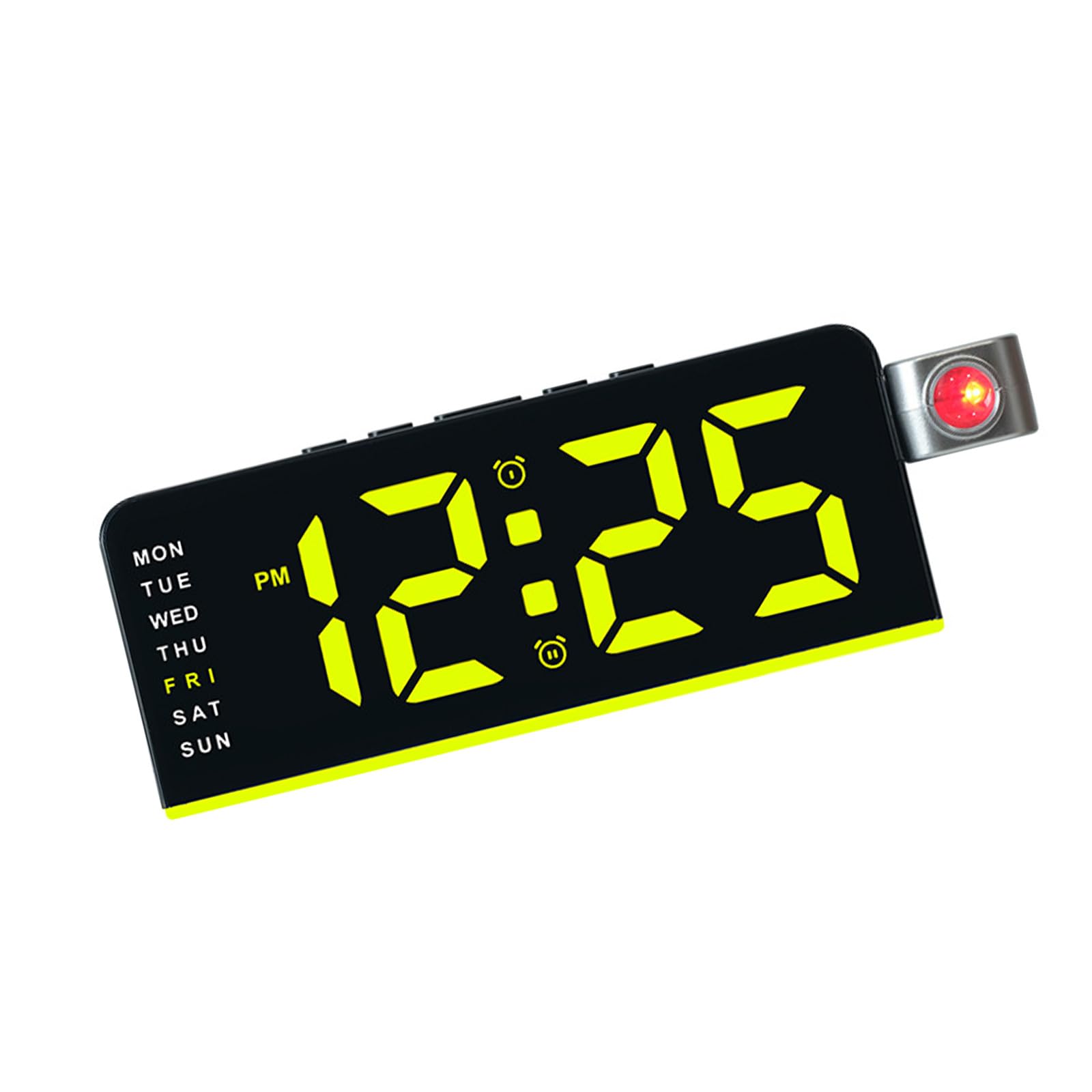 Shurhome Digital Projection Alarm Clock with 180° Rotatable Ceiling Projector, Loud Alarms, Temperature Date for Bedroom Temperature Date for Bedroom