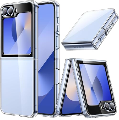 Image of SQUIF Case for Samsung Galaxy Z Flip 6 (2024), Transparent Back Cover with Drop & Camera Protection (Clear)