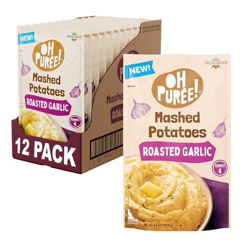 OH PURÉE! Roasted Garlic Mashed Potatoes, 4-servings, 3.6oz (Pack...