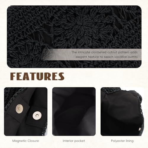 Bolso Tote de Paja para Playa Verano Mujer miniatura 6