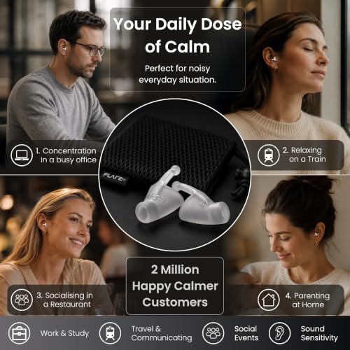 Image of Flare Calmer - Ear Plugs Alternative - Reduce Annoying Noises Without Blocking Sound - Soft Reusable Silicone - Grey