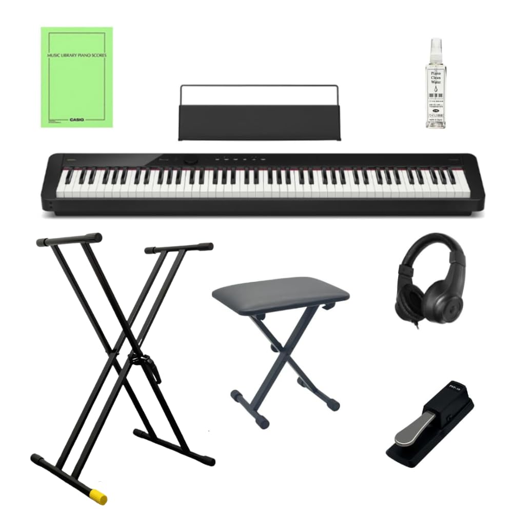 Amazon | 【ヘッドホン＆ペダル＆スタンド＆ピアノ椅子セット】カシオ