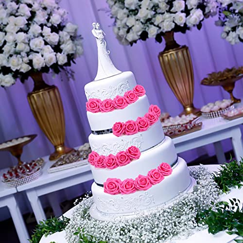 Diyasy Hot Pink Artificial Flowers,30 Pcs Fake Flowers With Stem In Bulk For Wedding Centerpieces,Diy Bouquets,Craft And Home Floral Arrangement Decorations #TOP6