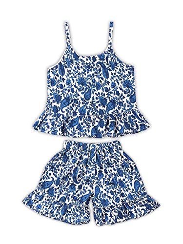 Image of Kids Top and Shorts Sets For Girls (K-4542-BLUE-22)