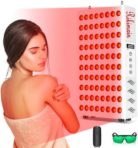 Red Light Therapy for Body Face 80 LEDs, Red Light 660nm & 850nm Near Infrared Light Therapy Device Panel, Dual Chips with Timer & Controller