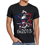 style3 EM 2016 Russland Fan Herren T-Shirt Frankreich alle Spielorte Russia, Größe:S;Farbe:Schwarz