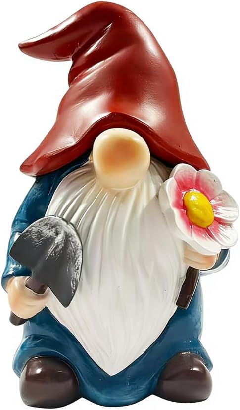 Hide a Key Outside Key Hider Outdoor Gnomes Statues Decor Hidden Key Box for Lawn Yard Hidden Spare Key Holder Lock Box(Red)