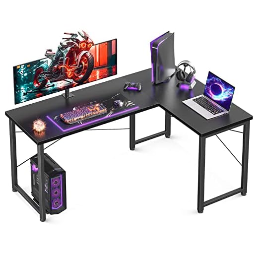 Coleshome 50" L Shaped Desk Computer Desk, L Desk Computer Corner Desk for Home Office Gaming Writing Workstation, Space-Saving, Easy to Assemble