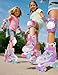 SULIFEEL Roller Skates for Girls Kids with Light Up Wheels, Adjustable 4 Sizes for Little Kids Toddler Beginner Rollerskates