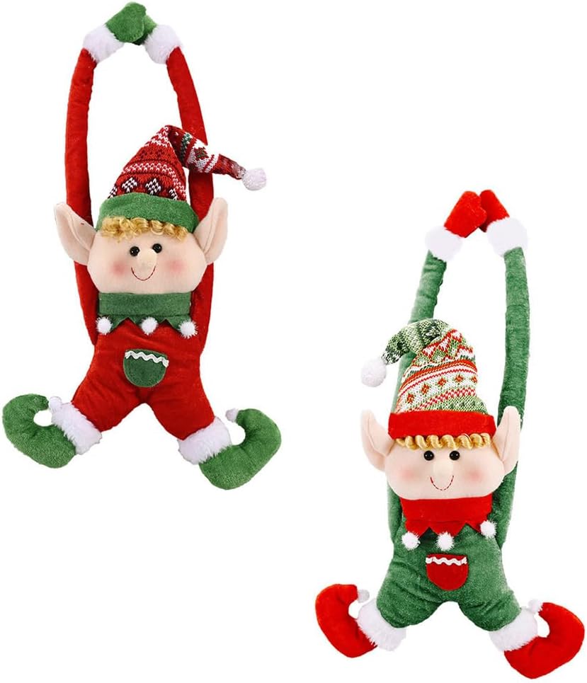 EXCEART 2pcs Christmas Curtain Buckles Elf Curtain Buckle Holder Santa Curtain Tieback Xmas Holiday Window Accessories