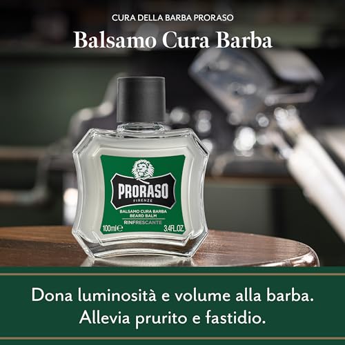 Proraso Balsamo Cura Barba Rinfrescante, 100ml, Balsamo barba uomo per nutrire e ammorbidire la pelle ottenendo immediato sollievo, Made in Italy - 3
