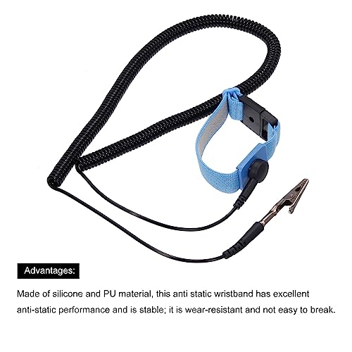 Image of MECCANIXITY ESD Anti Static Strap 16.4ft Blue Black Adjustable ESD Anti-Static Ankle Strap for Computer Electronics Repair