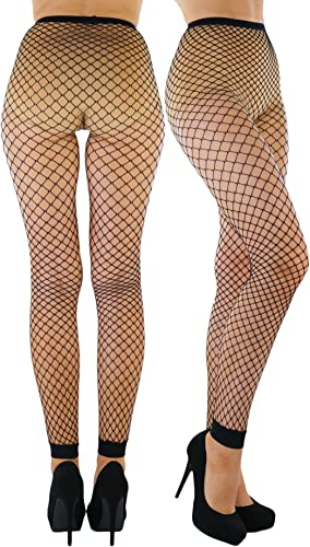 Image of ToBeInStyle Women's Single Floral Lace Fishnet Tights Footless & Stirrup Design