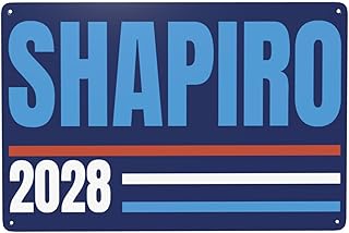 Wosxpgg Shapiro 2028 Metal Sign Decor Shapiro for President 2028 Tin Painting Decorative Accessory Home Bar Decor 12 X 8 Inch
