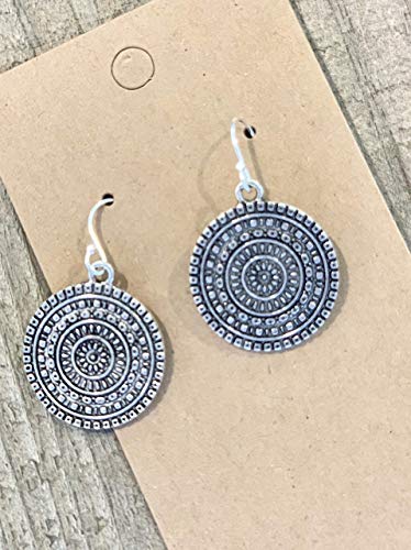 Medallions on Sterling Silver Earrings Bohemian Handmade2