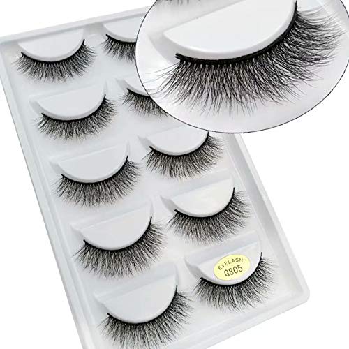 Preisvergleich Produktbild 5 Pair / Lot Nette Criss Kreuzen Falsche Voluminöse Wimpern