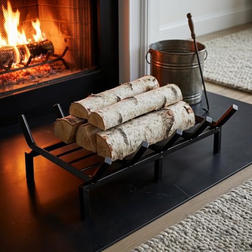 BETOOKY Heavy Duty Fireplace Wood Rack with Unique Straightleg Support Indoor Firewood Organizer And Wood Stove Accessories for Efficient Burning And Versatile Hearth Use