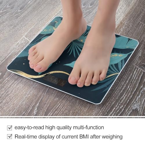 Báscula Digital Baño con Hojas Tropicales y Vidrio Templado miniatura 5