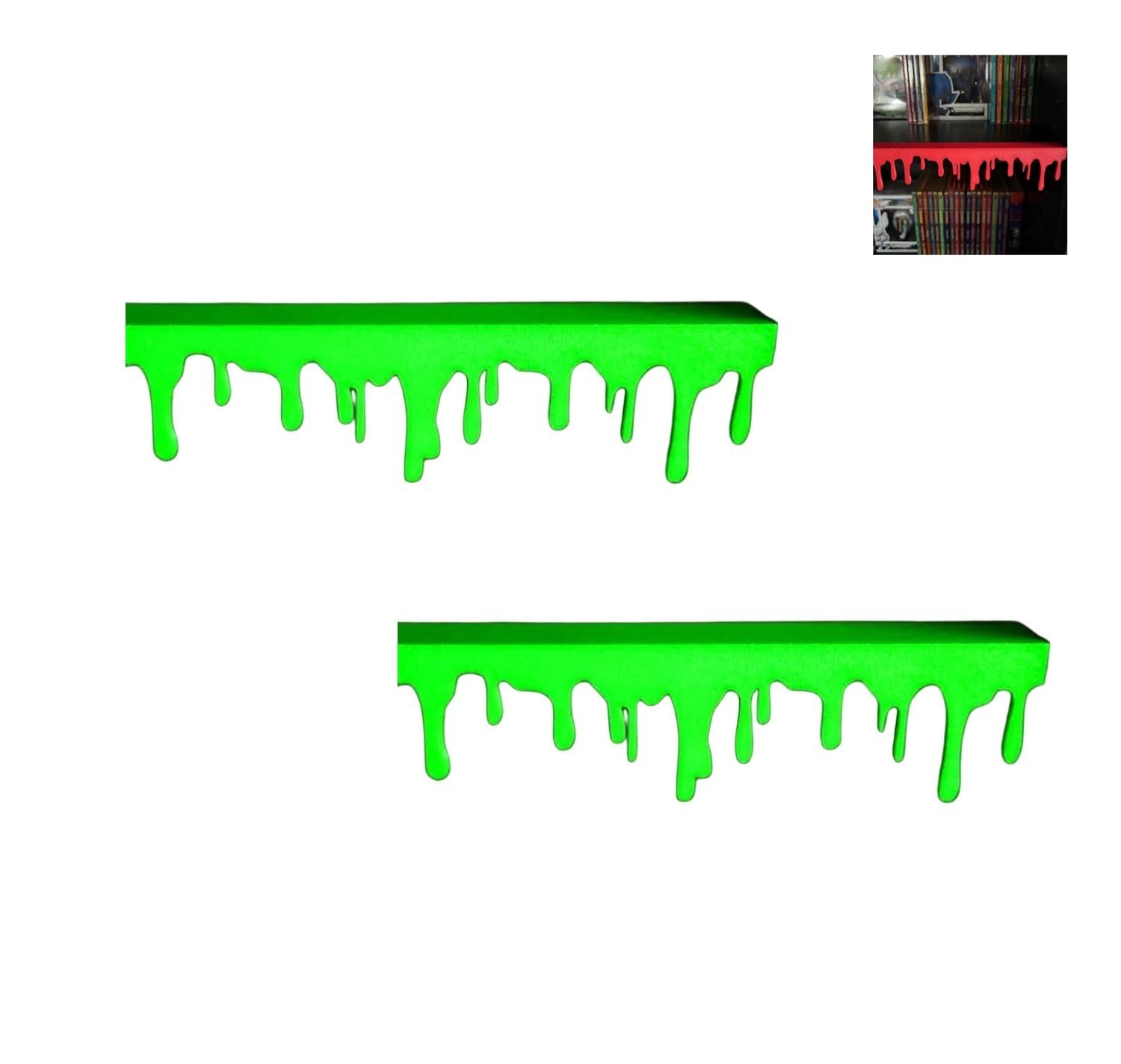2025 Blood Drip Bookshelf Decor - Glow-in-The-Dark Shelf Edge with Realistic Blood Stains, Haunted House & Horror Room Decor for Halloween(2Pcs-B)