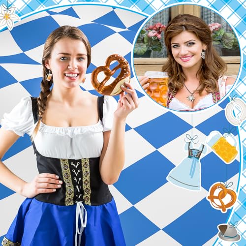 Nosiny 36 Pairs Oktoberfest Earrings, German Beer Festival Salted Pretzel Beer Mug Earrings Funny Cute Drop Dangle Oktoberfest Creative Costumes Outfits Accessories Festival Jewelry Gifts for Women4