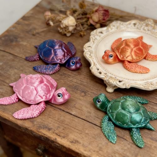 Imán para refrigerador 3D con diseño de tortuga verde miniatura 5