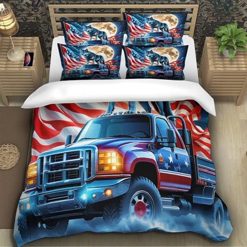 Housse de couette microfibre douce loup 220x240 cm抗 s'estomper lit - 4