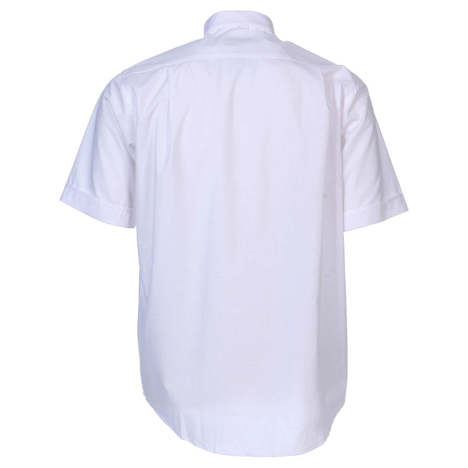 Holyart Camicie Clergyman: Camicia clergyman manica corta misto cotone bianca In Primis