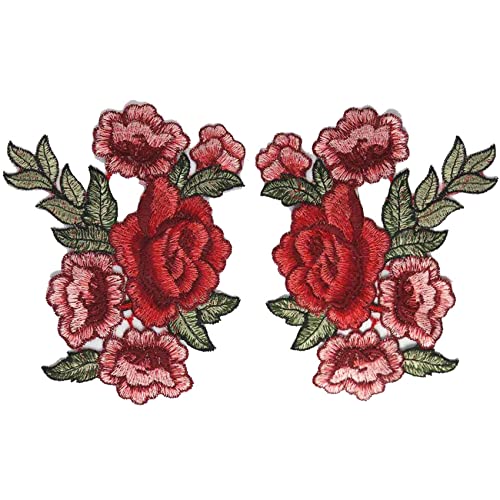 CENPEK 2 piezas de encaje floral 3D bordado apliques flores encaje parches tela Scrabooking parche costura para vestido decorado artesanía estilo A