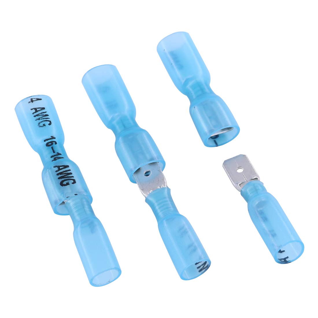 Glarks 100 pcs 16–14 Gauge Entièrement isolée femelle/mâle Bêche en nylon thermorétractables étanche Quick Disconnect électrique isolé Bornes à sertir Connecteurs Assortiment kit