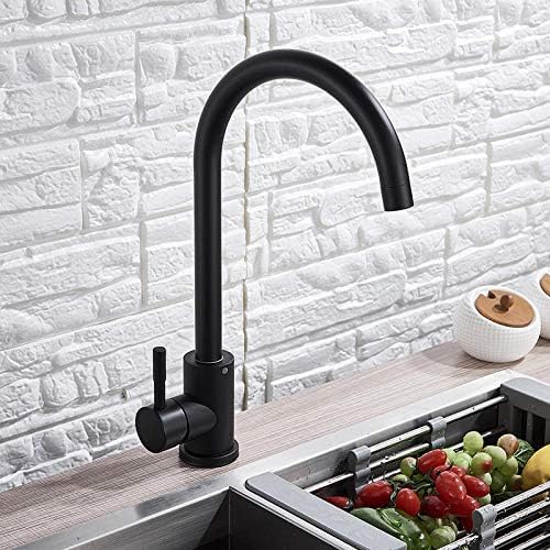 Küchenarmatur, hoher Bogen, 360 Grad schwenkbar, Mischbatterie für kaltes und heißes Wasser, Deckmontage-Design