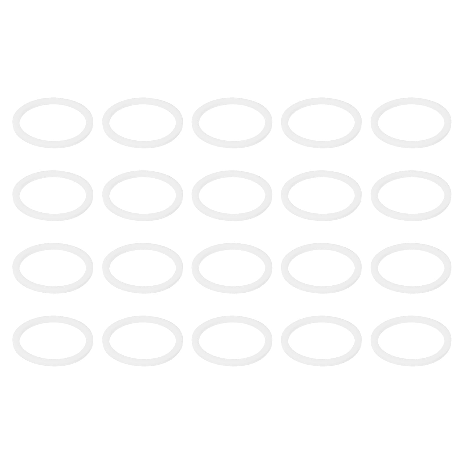 PATIKIL M19 PTFE Flat Washer, 50 Pcs 19mm ID 23mm OD 1.25mm Thick O-Ring Sealing Gasket Spacer for Fasten Screws Flanges Faucet Pipe Valves, White — image 1