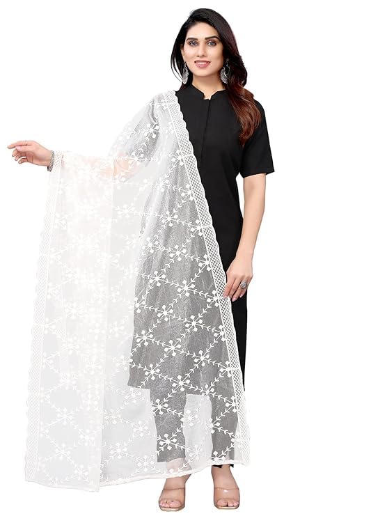 Women's Embroidered Chiffon Dupatta
