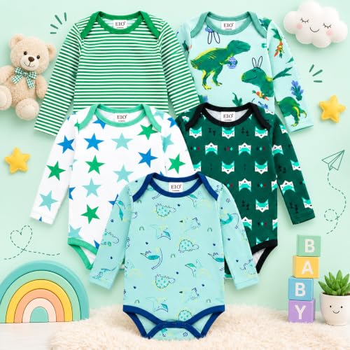Image of EIO Newborn Baby Cotton Romper Sleepsuit | Half Sleeve Jumpsuit Bodysuit for Boys & Girls | Soft Breathable Baby Clothes Combo Pack