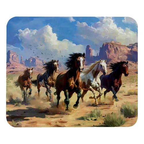 Maus Pad Eine Gruppe Rennender Horse 25X30Cm Leichtes Mauspad Tragbar Mouse Mat Für Laptop Zuhause