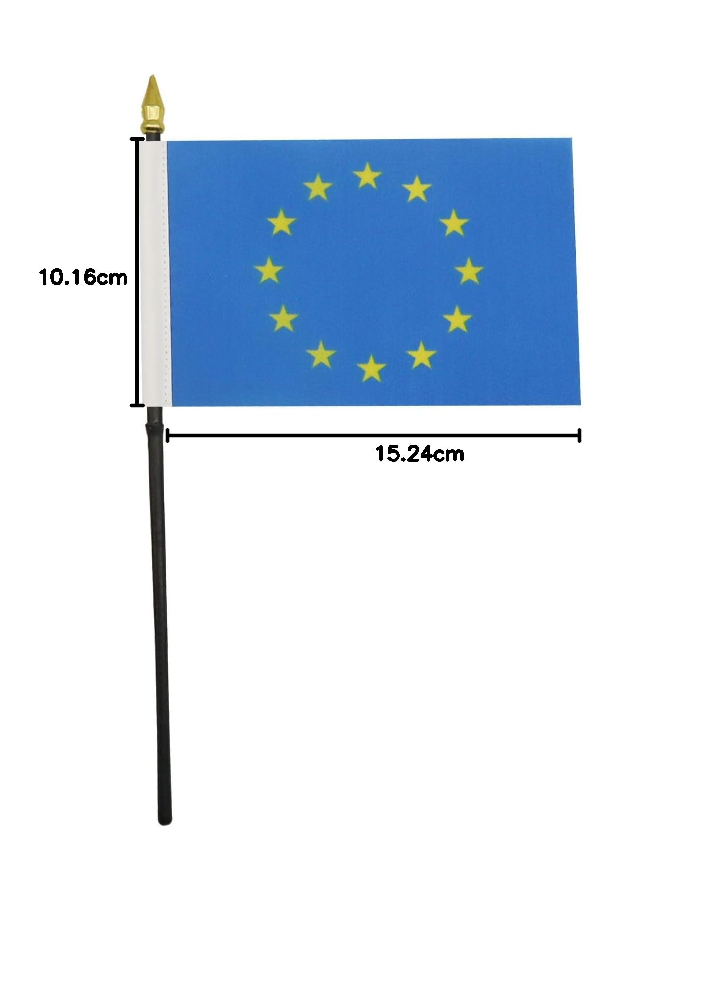 AZ FLAG Bandiera da Tavolo Europa 15x10cm Punta Dorata - Piccola BANDIERINA Unione Europea UE 10 x 15 cm