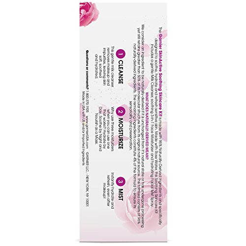 Garnier SkinActive Soothing Skincare Kit Rose Water Naturals Soothing Kit, Rose - Image 3