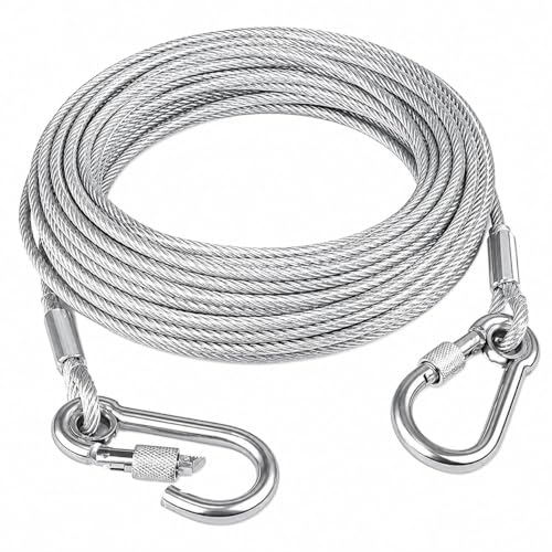 Image of Heavy Duty Clothes Drying Rope 5 Meter with Hooks | Strong Steel Clothesline for Balcony, Bathroom, Travel & Camping | Rust-Resistant Durable Cloth Line for Indoor & Outdoor Use (Silver), free