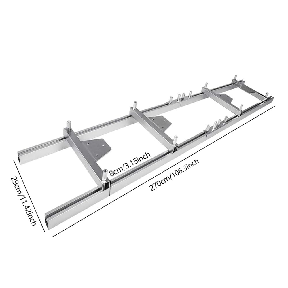 Sistema De Riel De Fresado De 9 Pies, Juego De Guía De Molino De Motosierra, Kit De Conector De Escalera Portátil, Funciona Con Aserradero Plateado