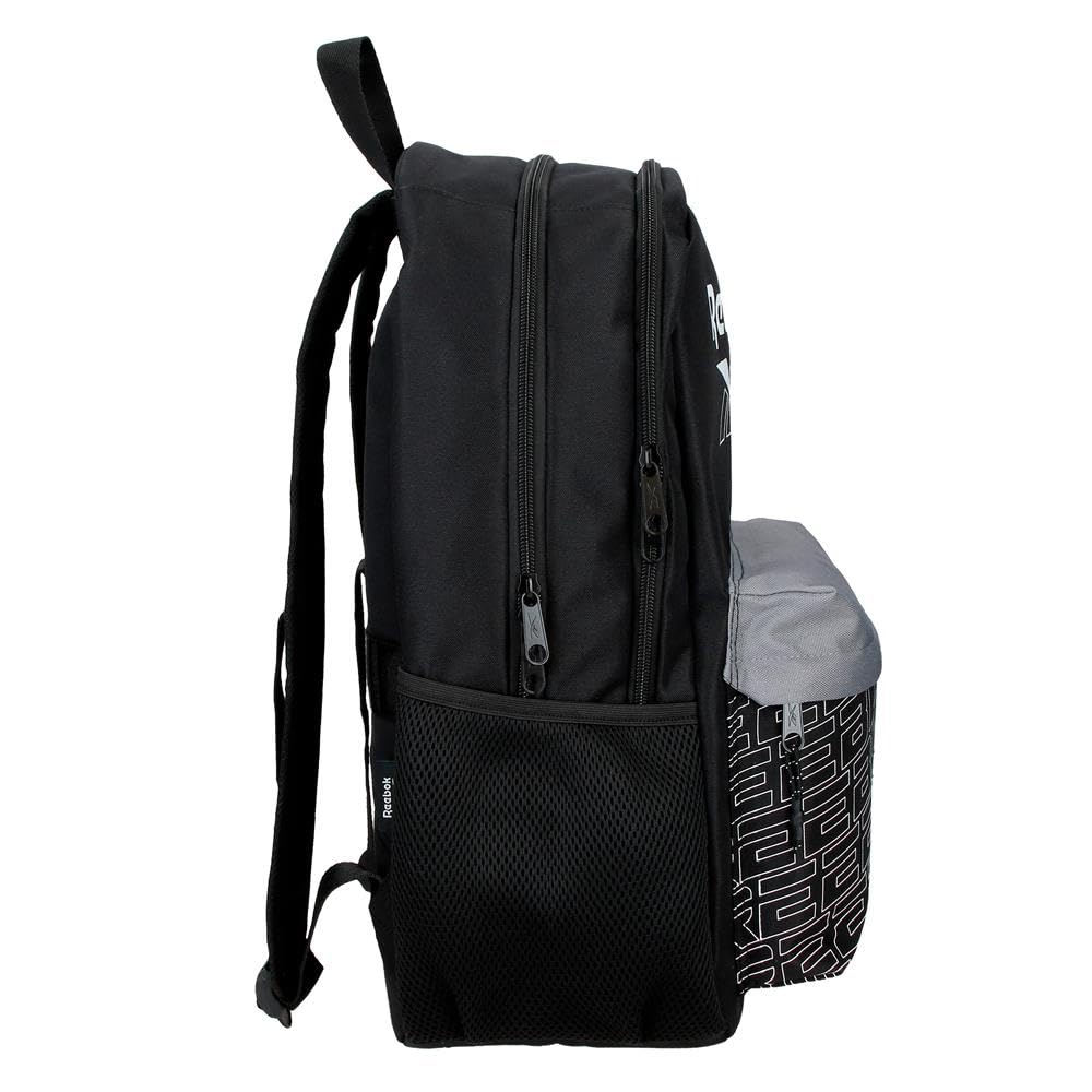 Reebok Stockton Mochila Doble Compartimento Adaptable Portátil 15,6 Pulgadas Negro 31x44x15 cm Poliéster 20,46L by Joumma Bags