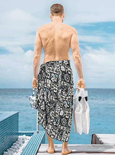 LA LEELA Men's Sarong Beach Cover Up Swim Wrap3