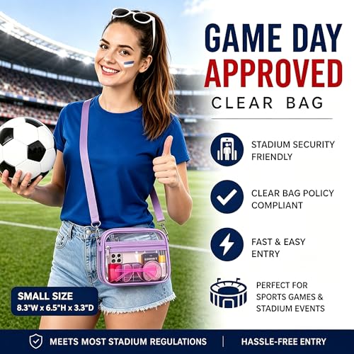 Image of Oraben Clear Bag for Stadium Events Clear Purse Stadium Bag Satchel Handbags for Sports Events Concerts Festivals | Stadium Approved