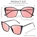 JFXQDR Women's Fluorescent-41 Rose Cat Eye Tinted Blue Light Blocking Glasses for Migraine, Light Sensitivity, Photophobia & LED Gaming Computer Screen Glare